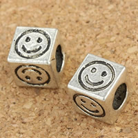 Zinc Alloy European Beads Cube antique silver color plated without troll lead & cadmium free Approx 4mm Sold By Bag
