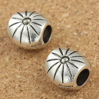 Zinc Alloy European Beads Oval antique silver color plated without troll lead & cadmium free Approx 5mm Sold By Bag