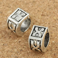 Zinc Alloy European Beads antique silver color plated large hole lead & cadmium free Approx 6mm Sold By Bag