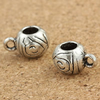 Zinc Alloy Bail Beads Drum antique silver color plated lead & cadmium free Approx 1.5mm 4mm Sold By Bag