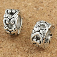 Zinc Alloy European Beads Rondelle antique silver color plated without troll lead & cadmium free Approx 5mm Sold By Bag