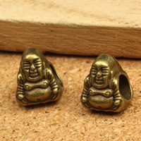 DIY Boeddhistische kralen, Zinc Alloy, Boeddha, antiek brons plated, boeddhistische sieraden & zonder troll, lood en cadmium vrij, 11x10x8mm, Gat:Ca 4.5mm, 30pC's/Bag, Verkocht door Bag