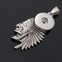 Snap Button Pendant Zinc Alloy plated lead & cadmium free 18mm Approx 3-5mm Inner Approx 6mm Sold By PC