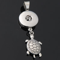 Snap Button Pendant Zinc Alloy Turtle plated lead & cadmium free 18mm Approx 3-5mm Inner Approx 6mm Sold By PC