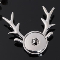 Snap Button Pendant Zinc Alloy Antlers platinum color plated lead & cadmium free 18mm Approx 3-5mm Inner Approx 6mm Sold By PC