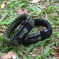 Survival Bracelets Paracord plastic Side Release Buckle with fire starter & for man 230mm Sold By Bag