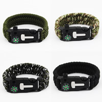Survival Bracelets Paracord with Glass plastic Side Release Buckle with fire starter & with thermometer & for man 230mm Sold By Bag