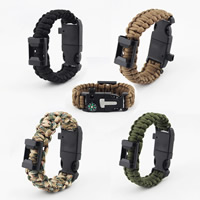 Survival Bracelets Paracord with Glass plastic Side Release Buckle with fire starter & with bottle opener & with thermometer & for man 230mm Sold By Bag