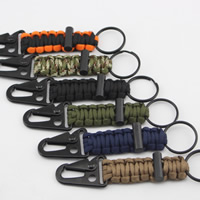 Paracord Key Sluiting, met ijzeren ring & Plastic, meer kleuren voor de keuze, 130mm, 20pC's/Bag, Verkocht door Bag