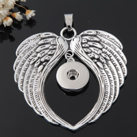 Snap Button Pendant Zinc Alloy Wing Shape antique silver color plated lead & cadmium free 18mm Approx 3-5mm Inner Approx 6mm Sold By PC