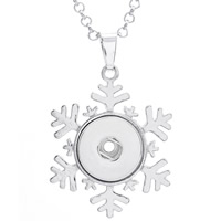 Snap Button Pendant Zinc Alloy Snowflake antique silver color plated lead & cadmium free 18mm Approx 3-5mm Inner Approx 6mm Sold By PC