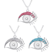 Snap Button Pendant Zinc Alloy Eye platinum color plated with rhinestone lead & cadmium free 18mm Approx 3-5mm Inner Approx 6mm Sold By PC