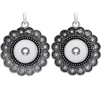 Snap Button Pendant Zinc Alloy Flower antique silver color plated with rhinestone lead & cadmium free 18mm Approx 3-5mm Inner Approx 6mm Sold By PC