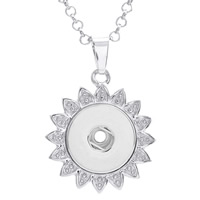 Zinc Alloy Snap Button Pendant Setting Flower platinum color plated lead & cadmium free 18mm Approx 3-5mm Inner Approx 6mm Sold By PC