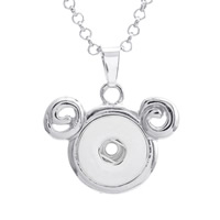 Snap Button Pendant Zinc Alloy platinum color plated lead & cadmium free 18mm Approx 3-5mm Inner Approx 6mm Sold By PC