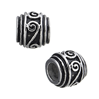 Stainless Steel European Beads Drum without troll & blacken Approx 5mm Sold By Lot