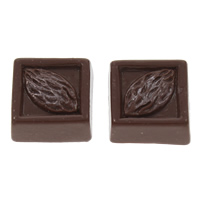 Eten Resin Cabochon, Hars, Chocolade, platte achterkant, koffie kleur, 16x7mm, 100pC's/Bag, Verkocht door Bag