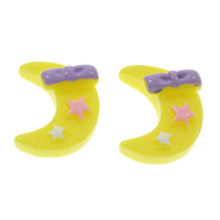 Fashion Resin Cabochons Moon flat back Sold By Bag