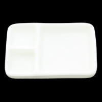 Fashion Resin Cabochons Rectangle flat back white Sold By Bag