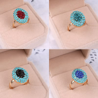 Zinc Alloy Open Finger Ring with Resin Flat Oval gold color plated adjustable & for woman & with rhinestone US Ring Sold By Lot