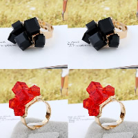 Zinc Alloy Open Finger Ring with Crystal gold color plated adjustable & for woman US Ring Sold By Lot