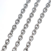 Nerezová ocel Oval řetěz, Nerez, různé velikosti pro výběr & oválný řetězu, Původní barva, 5m/Bag, Prodáno By Bag