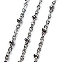 Rustfrit stål Oval Chain, Stainless Steel, forskellig størrelse for valg & oval kæde, oprindelige farve, 5m/Bag, Solgt af Bag