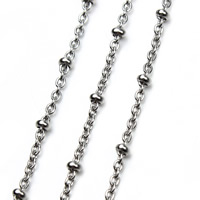 Ovalni lanac od nehrđajućeg čelika, Nehrđajući čelik, izvorna boja, 1.5mm, 5m/Torba, Prodano By Torba