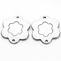 Stainless Steel Connector, Flower, 1/1 loop, original color, 32mm, Hole:Approx 1.5mm, 5PCs/Bag, Sold By Bag