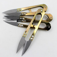Scissors Iron gold color plated lead & cadmium free 105mm Sold By Bag