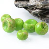 Impression Jaspis Perle, Trommel, natürlich, verschiedene Größen vorhanden, grün, Bohrung:ca. 1mm, 10PCs/Tasche, verkauft von Tasche