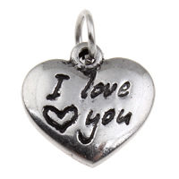 316 Stainless Steel Pendant Heart word I love you blacken Approx 5mm Sold By PC