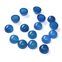 Blue Agate Cabochon Dome natural flat back Sold By PC