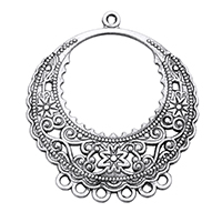 Tibetan Style Hollow Pendants, antique silver color plated, with loop, nickel, lead & cadmium free, 44.50x51x1.50mm, Hole:Approx 2.5mm, 200PCs/Lot, Sold By Lot