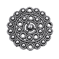 Zink Alloy Smycken Cabochons, Flat Round, antik silver pläterad, platt baksida & ihålig, nickel, bly och kadmium gratis, 23x23x4mm, Hål:Ca 1.5mm, 300PC/Lot, Säljs av Lot