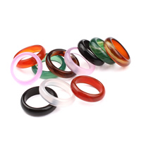 Agaat Finger Ring, natuurlijke & verschillende materialen voor de keuze, nikkel, lood en cadmium vrij, Verkocht door PC