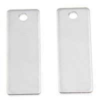 Tibetan Style Tag Charm, Rectangle, platinum color plated, lead & cadmium free, 9x25x1mm, Hole:Approx 1mm, Sold By PC