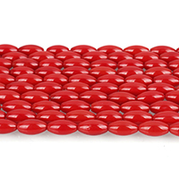Perles en corail naturel, ovale, rouge, 8.50x6mm, Trou:Environ 1mm, Longueur Environ 16.5 pouce, 10Strandstoron/lot, Environ 50PC/brin, Vendu par lot