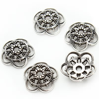 Zinc Alloy Bead Cap Flower antique silver color plated lead & cadmium free 12mm Approx 1.5mm Sold By Bag