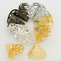 Zinklegierung Perlenkappe, Blume, plattiert, hohl, keine, frei von Blei & Kadmium, 16x16mm, Bohrung:ca. 1.5mm, ca. 100PCs/Tasche, verkauft von Tasche