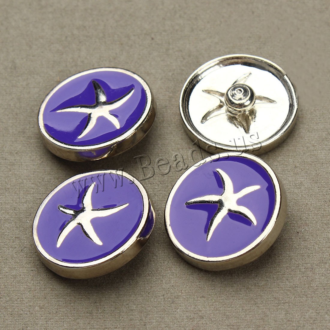 Jewelry Snap Button Zinc Alloy Flat Round antique silver color plated enamel lead & cadmium free 20mm Sold By Bag