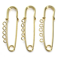 Iron Brooch Findings Safety Pin gold color plated lead & cadmium free 60mm Approx 2mm Sold By Bag