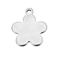 Stainless Steel Tag Charm Flower original color Approx 1mm Sold By Lot
