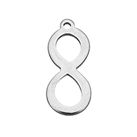 Stainless Steel Tag Charm Number 8 original color Approx 1mm Sold By Lot