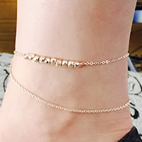 Iron Anklet with Zinc Alloy with 5cm extender chain gold color plated oval chain & for woman &  lead & cadmium free 240mm Length Approx 9 Inch Sold By Bag