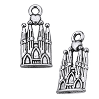 Zinc Alloy Castle antique silver color plated nickel lead & cadmium free Approx 2mm Sold By Lot