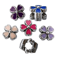 Zinc Alloy European Beads Four Leaf Clover antique silver color plated without troll & enamel nickel lead & cadmium free Approx Sold By Lot