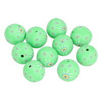 Polymer Clay Beads Round handmade 14mm Approx 1mm Sold By Bag