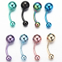 Stainless Steel Belly Ring Round painted mixed colors Sold By Bag