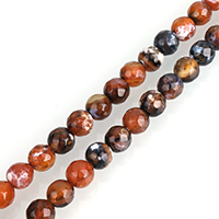 Fire Agate Beads Round natural & faceted Approx 1mm Sold Per Approx 14.5 Inch Strand